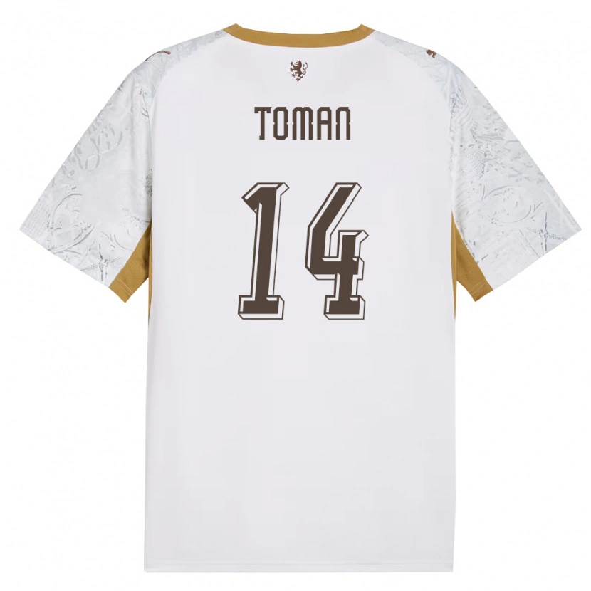 Danxen Hombre Camiseta Chequia Zdenek Toman #14 Marfil Oro Gris 2ª Equipación 26-28 La Camisa México