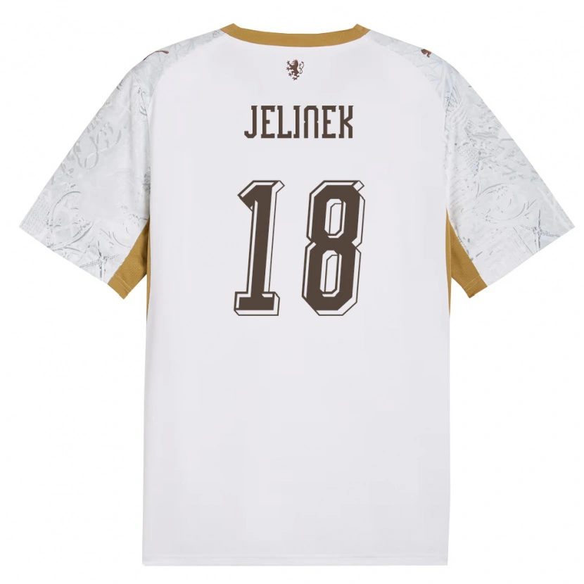 Danxen Hombre Camiseta Chequia Tomas Jelinek #18 Marfil Oro Gris 2ª Equipación 26-28 La Camisa México