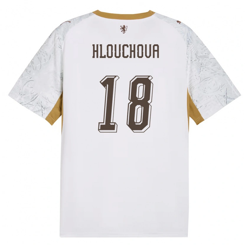 Danxen Hombre Camiseta Chequia Radka Hlouchová #18 Marfil Oro Gris 2ª Equipación 26-28 La Camisa México