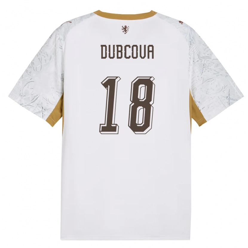 Danxen Hombre Camiseta Chequia Kamila Dubcová #18 Marfil Oro Gris 2ª Equipación 26-28 La Camisa México
