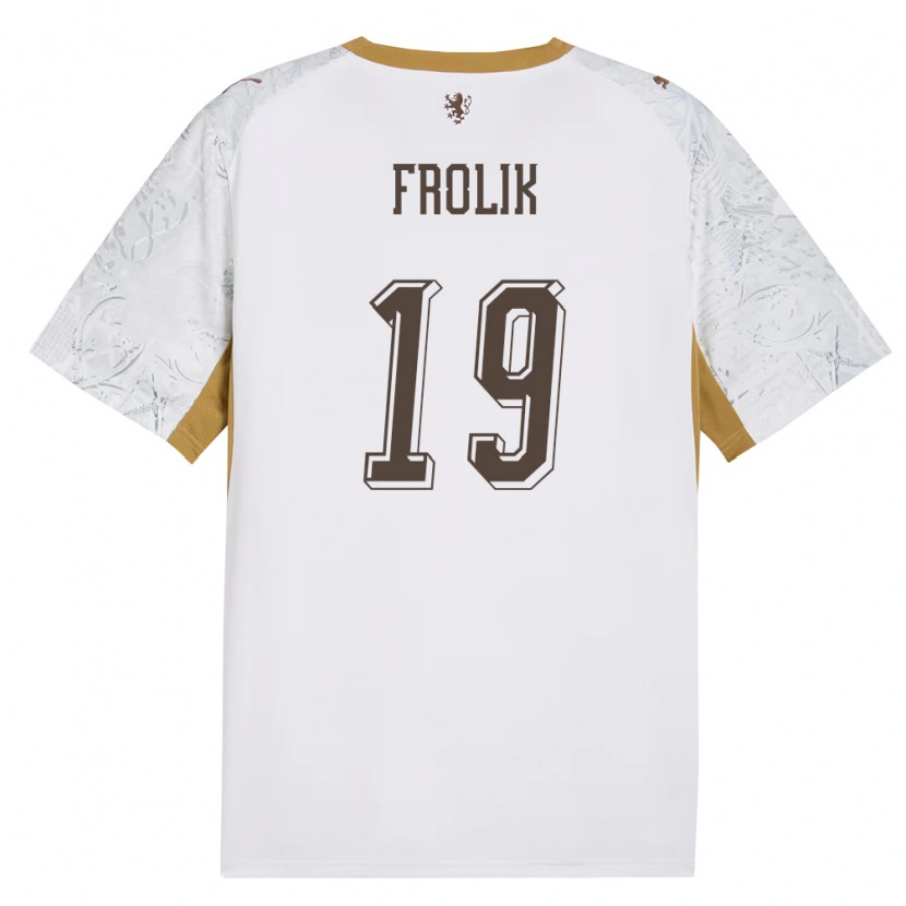 Danxen Hombre Camiseta Chequia Ondrej Frolik #19 Marfil Oro Gris 2ª Equipación 26-28 La Camisa México