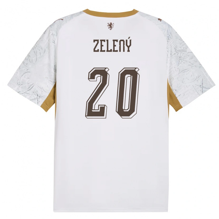 Danxen Hombre Camiseta Chequia Jaroslav Zelený #20 Marfil Oro Gris 2ª Equipación 26-28 La Camisa México