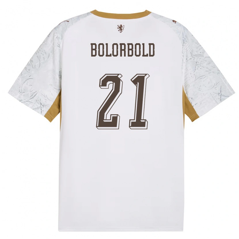 Danxen Hombre Camiseta Chequia Chinguun Bolorbold #21 Marfil Oro Gris 2ª Equipación 26-28 La Camisa México