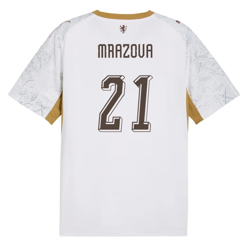 Danxen Hombre Camiseta Chequia Miroslava Mrázová #21 Marfil Oro Gris 2ª Equipación 26-28 La Camisa México