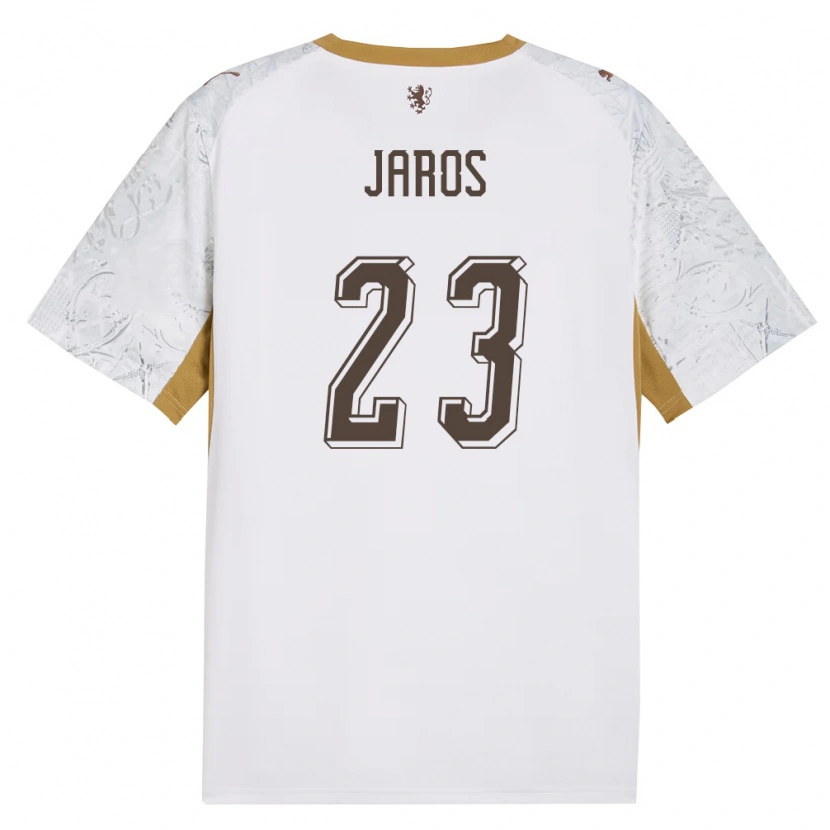 Danxen Hombre Camiseta Chequia Vitezslav Jaros #23 Marfil Oro Gris 2ª Equipación 26-28 La Camisa México