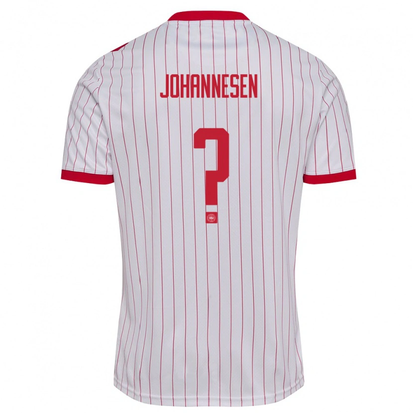Danxen Hombre Camiseta Dinamarca Sofus Johannesen #0 Blanco Rojo 2ª Equipación 26-28 La Camisa México