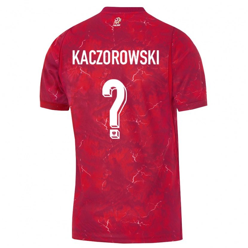 Danxen Hombre Camiseta Polonia Jan Kaczorowski #0 Rojo Blanco 2ª Equipación 26-28 La Camisa México