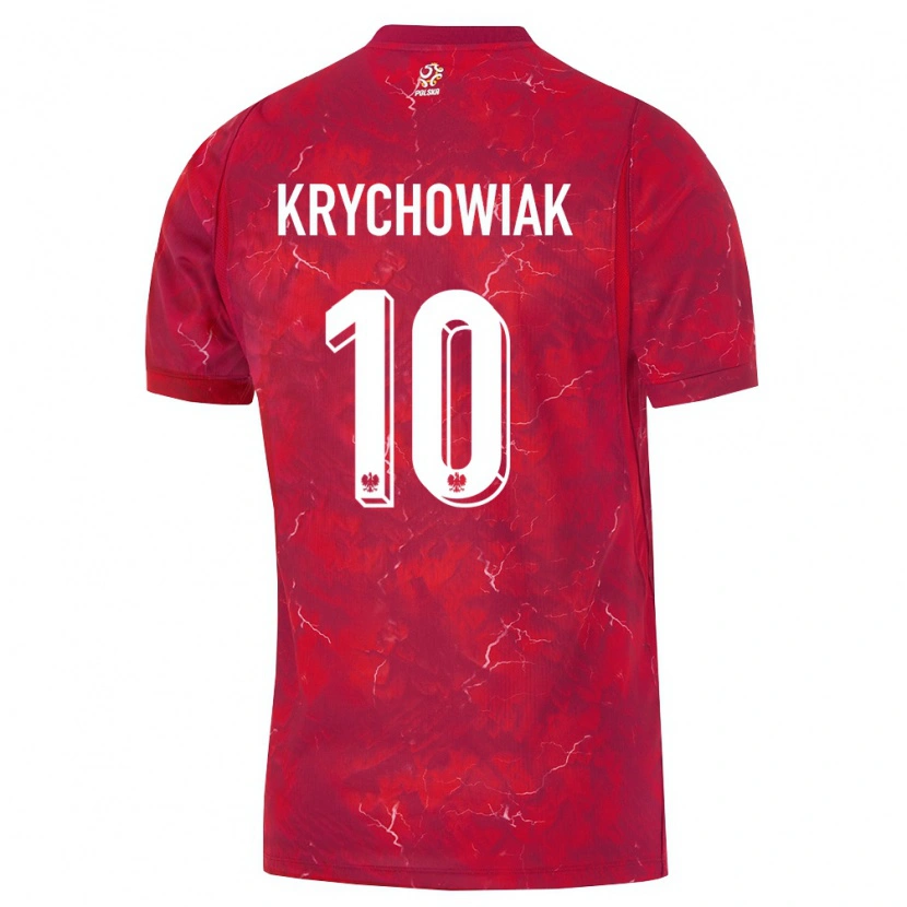Danxen Hombre Camiseta Polonia Grzegorz Krychowiak #10 Rojo Blanco 2ª Equipación 26-28 La Camisa México