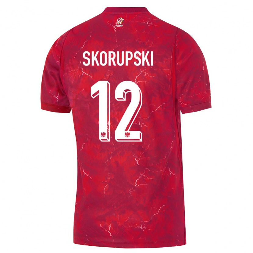 Danxen Hombre Camiseta Polonia Lukasz Skorupski #12 Rojo Blanco 2ª Equipación 26-28 La Camisa México
