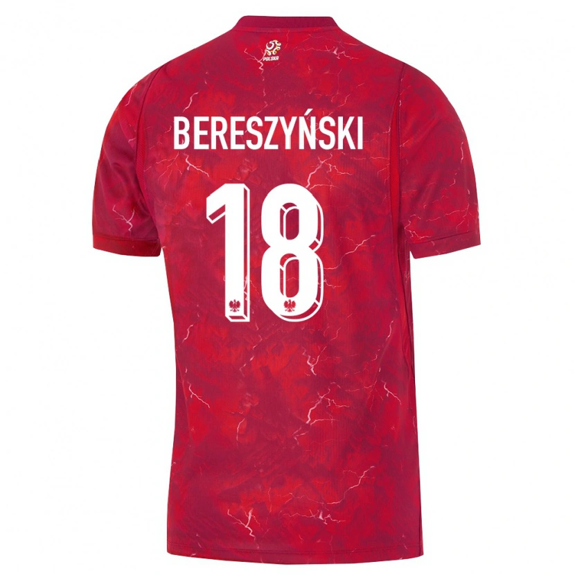 Danxen Hombre Camiseta Polonia Bartosz Bereszyński #18 Rojo Blanco 2ª Equipación 26-28 La Camisa México