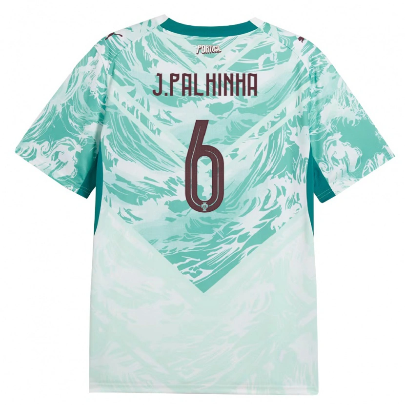 Danxen Hombre Camiseta Portugal João Palhinha #6 Azul Cielo Blanco Verde 2ª Equipación 26-28 La Camisa México