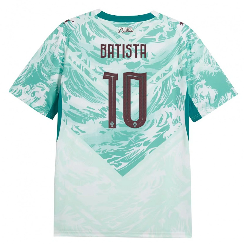 Danxen Hombre Camiseta Portugal Nélio Batista #10 Azul Cielo Blanco Verde 2ª Equipación 26-28 La Camisa México
