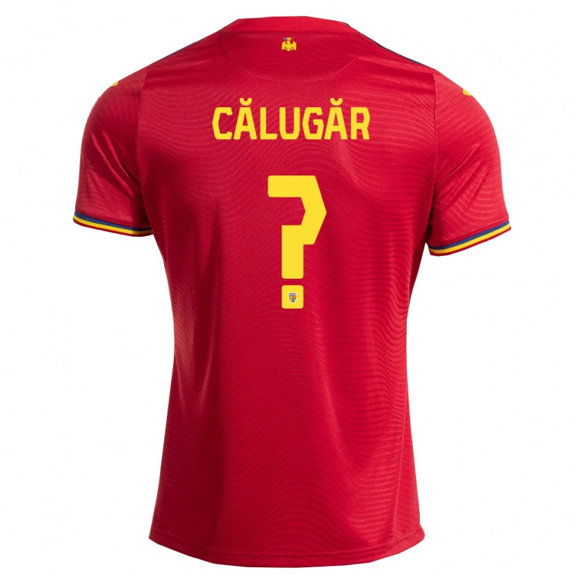 Danxen Hombre Camiseta Rumania Răzvan Călugăr #0 Rojo Marino Amarillo 2ª Equipación 26-28 La Camisa México