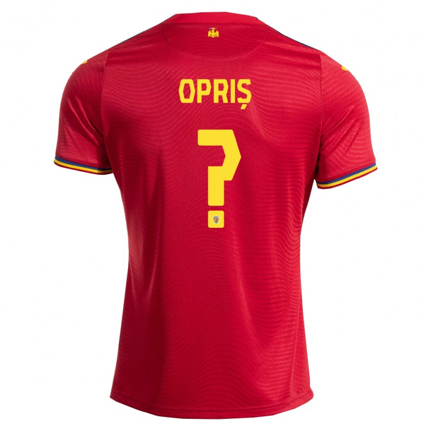 Danxen Hombre Camiseta Rumania Ștefan Opriș #0 Rojo Marino Amarillo 2ª Equipación 26-28 La Camisa México