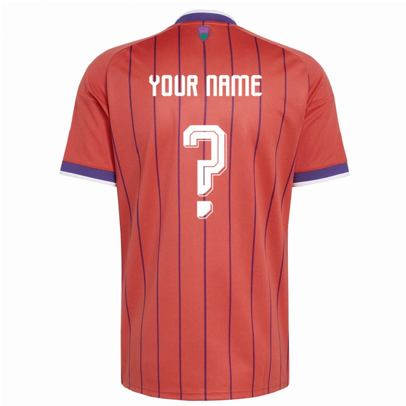 Danxen Hombre Camiseta Escocia Su Nombre #0 Naranja Púrpura 2ª Equipación 26-28 La Camisa México
