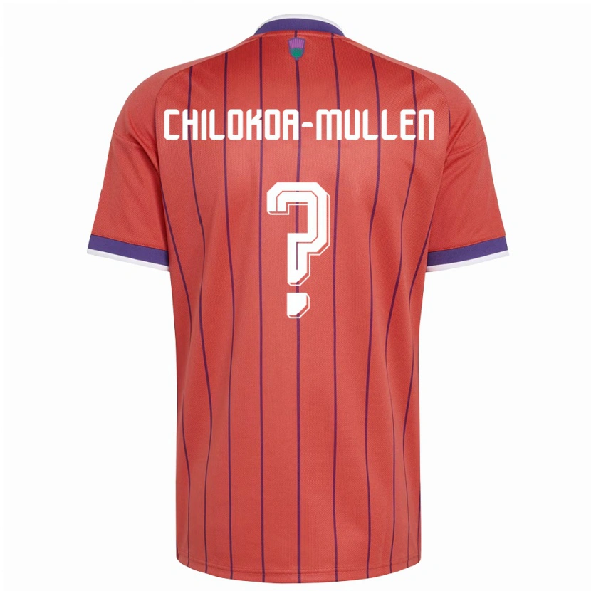 Danxen Hombre Camiseta Escocia Jeremiah Chilokoa-Mullen #0 Naranja Púrpura 2ª Equipación 26-28 La Camisa México