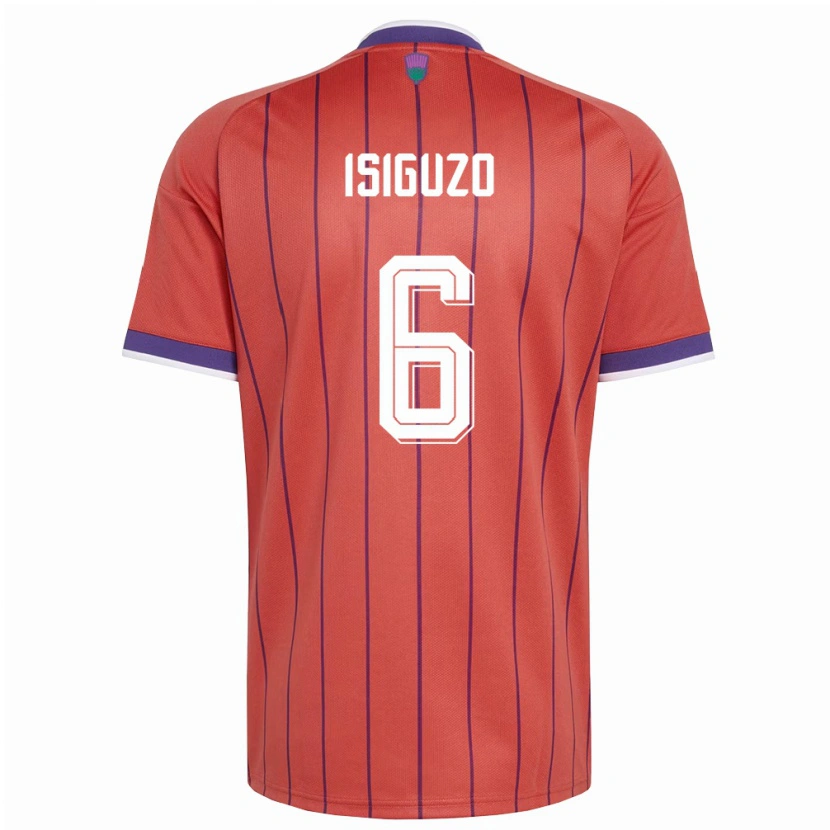 Danxen Hombre Camiseta Escocia Samuel Isiguzo #6 Naranja Púrpura 2ª Equipación 26-28 La Camisa México