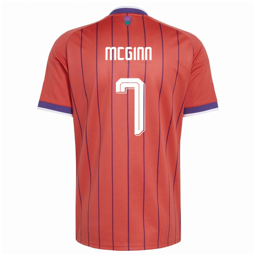 Danxen Hombre Camiseta Escocia John Mcginn #7 Naranja Púrpura 2ª Equipación 26-28 La Camisa México