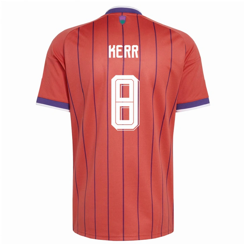 Danxen Hombre Camiseta Escocia Samantha Kerr #8 Naranja Púrpura 2ª Equipación 26-28 La Camisa México