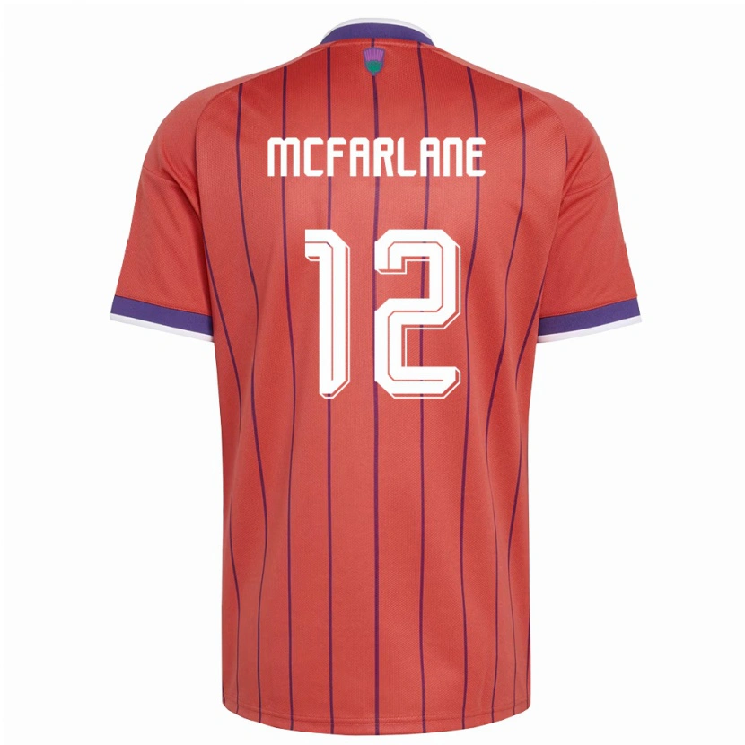 Danxen Hombre Camiseta Escocia Liam Mcfarlane #12 Naranja Púrpura 2ª Equipación 26-28 La Camisa México