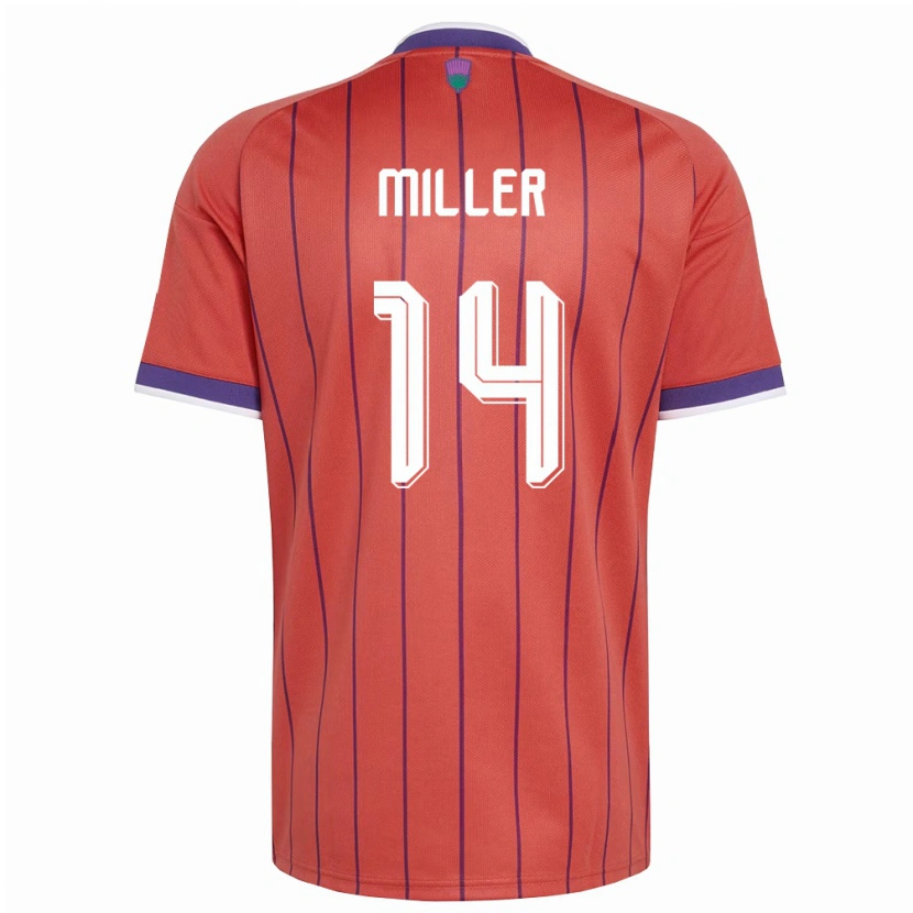 Danxen Hombre Camiseta Escocia Lennon Miller #14 Naranja Púrpura 2ª Equipación 26-28 La Camisa México