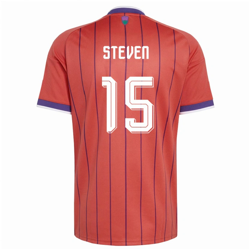 Danxen Hombre Camiseta Escocia Taylor Steven #15 Naranja Púrpura 2ª Equipación 26-28 La Camisa México