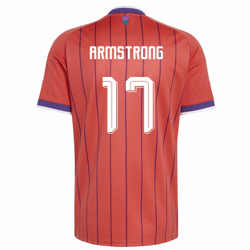 Danxen Hombre Camiseta Escocia Stuart Armstrong #17 Naranja Púrpura 2ª Equipación 26-28 La Camisa México