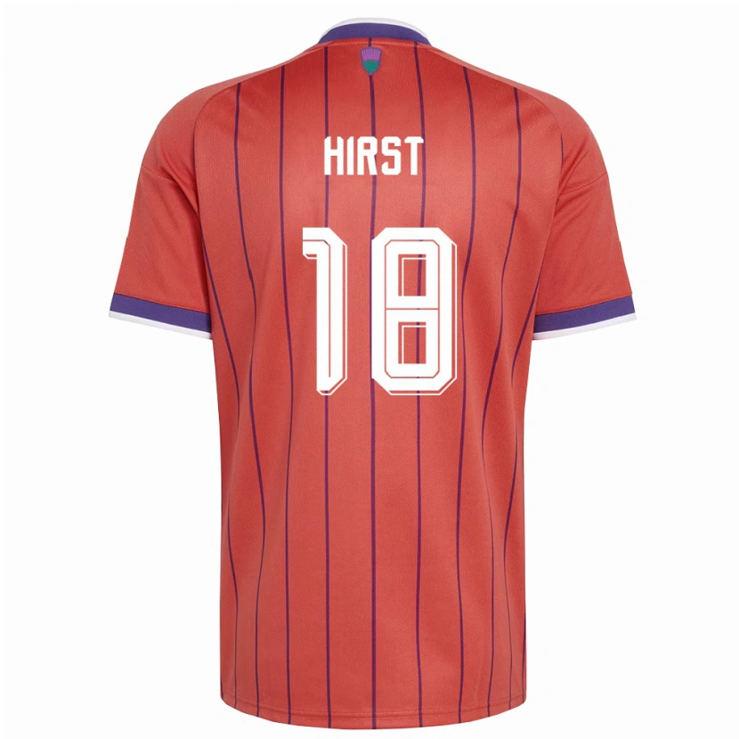 Danxen Hombre Camiseta Escocia George Hirst #18 Naranja Púrpura 2ª Equipación 26-28 La Camisa México