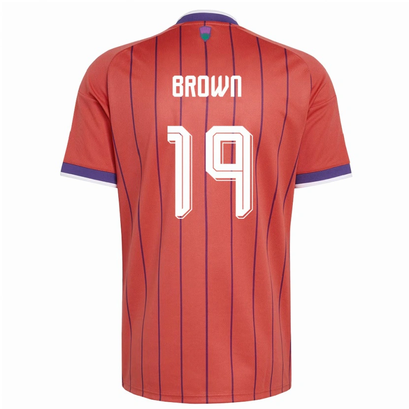 Danxen Hombre Camiseta Escocia Jacob Brown #19 Naranja Púrpura 2ª Equipación 26-28 La Camisa México