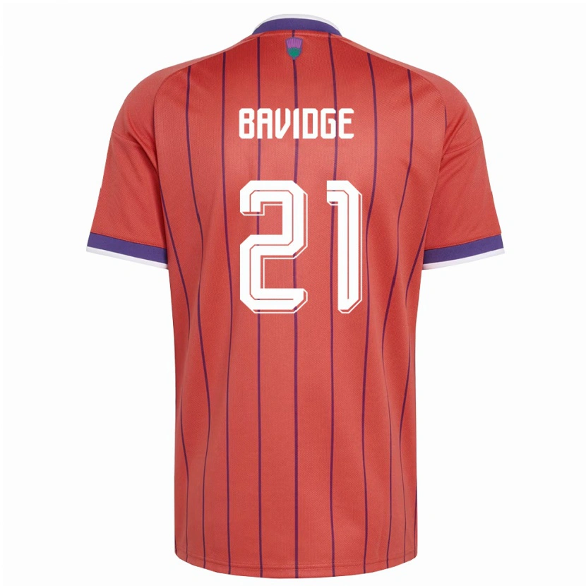 Danxen Hombre Camiseta Escocia Alfie Bavidge #21 Naranja Púrpura 2ª Equipación 26-28 La Camisa México