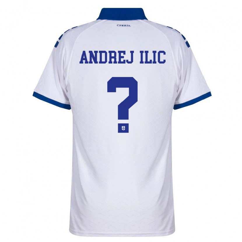 Danxen Hombre Camiseta Serbia Andrej Ilic #0 Marino Blanco Rojo 2ª Equipación 26-28 La Camisa México