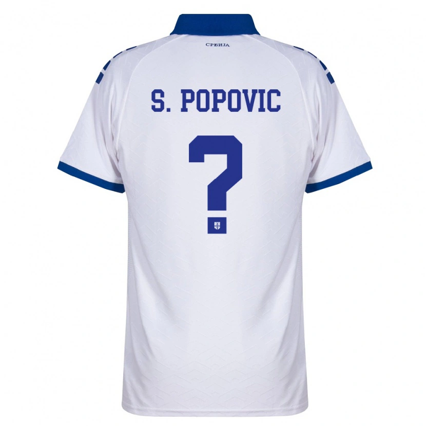 Danxen Hombre Camiseta Serbia Strahinja Popovic #0 Marino Blanco Rojo 2ª Equipación 26-28 La Camisa México
