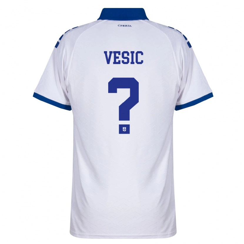 Danxen Hombre Camiseta Serbia Nikola Vesic #0 Marino Blanco Rojo 2ª Equipación 26-28 La Camisa México