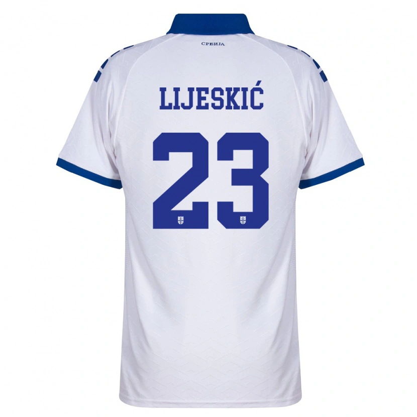 Danxen Hombre Camiseta Serbia Luka Lijeskic #23 Marino Blanco Rojo 2ª Equipación 26-28 La Camisa México