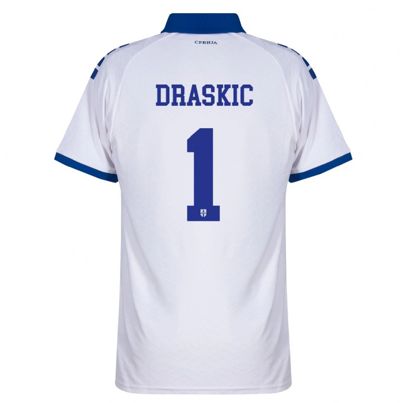 Danxen Hombre Camiseta Serbia Vuk Draskic #1 Marino Blanco Rojo 2ª Equipación 26-28 La Camisa México