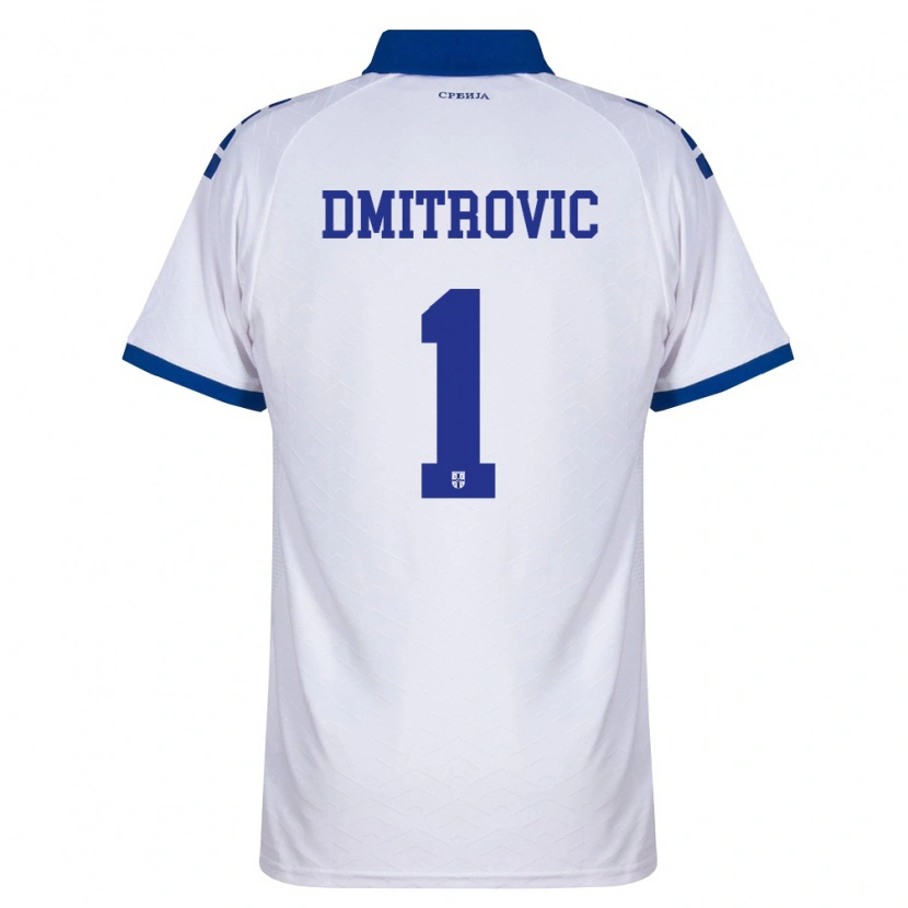 Danxen Hombre Camiseta Serbia Marko Dmitrovic #1 Marino Blanco Rojo 2ª Equipación 26-28 La Camisa México