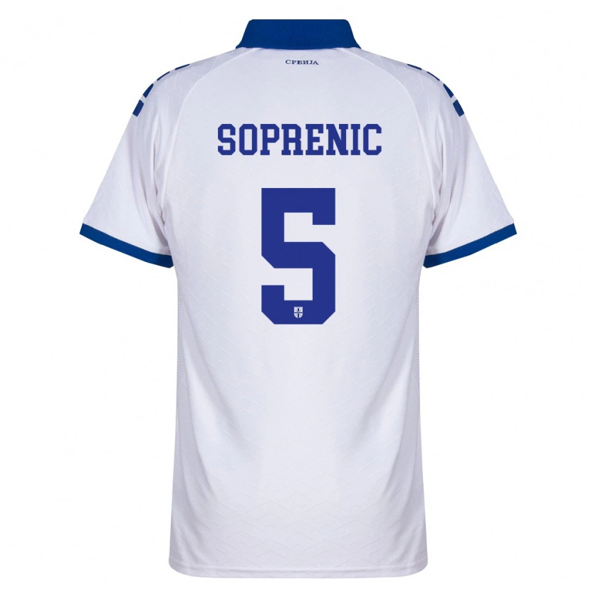 Danxen Hombre Camiseta Serbia Milos Soprenic #5 Marino Blanco Rojo 2ª Equipación 26-28 La Camisa México