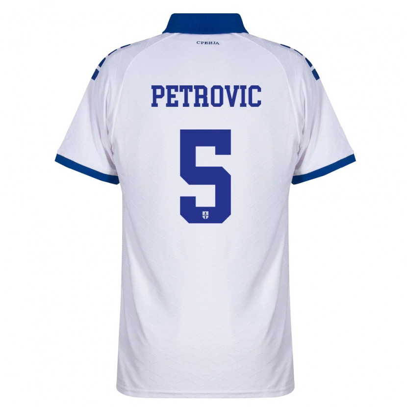 Danxen Hombre Camiseta Serbia Njegos Petrovic #5 Marino Blanco Rojo 2ª Equipación 26-28 La Camisa México