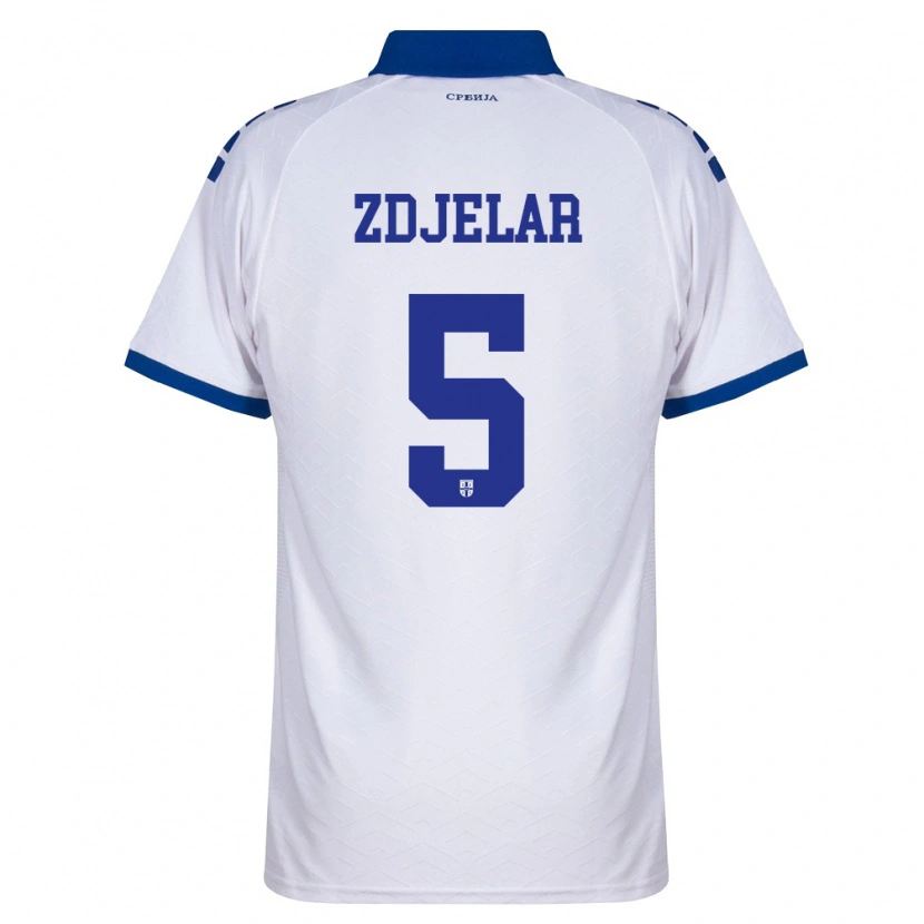 Danxen Hombre Camiseta Serbia Sasa Zdjelar #5 Marino Blanco Rojo 2ª Equipación 26-28 La Camisa México