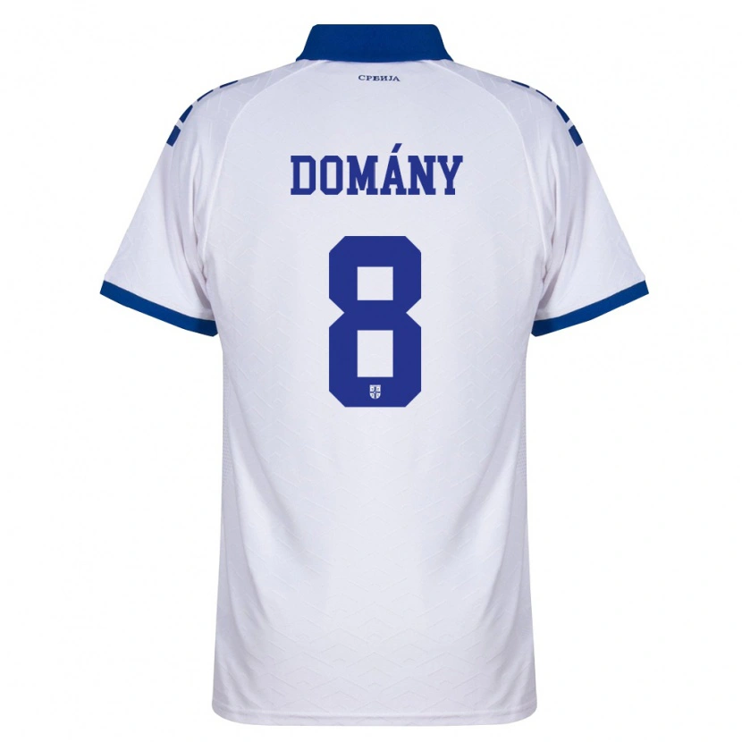 Danxen Hombre Camiseta Serbia Bence Domány #8 Marino Blanco Rojo 2ª Equipación 26-28 La Camisa México