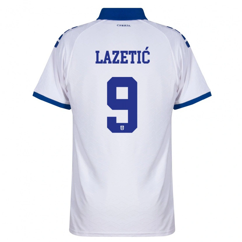 Danxen Hombre Camiseta Serbia Marko Lazetić #9 Marino Blanco Rojo 2ª Equipación 26-28 La Camisa México