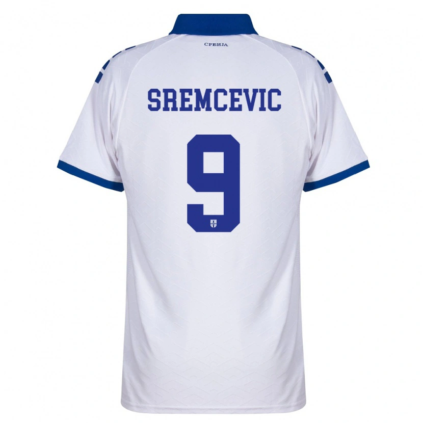 Danxen Hombre Camiseta Serbia Uros Sremcevic #9 Marino Blanco Rojo 2ª Equipación 26-28 La Camisa México