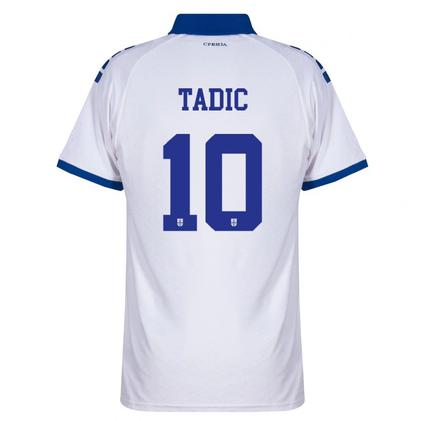 Danxen Hombre Camiseta Serbia Dusan Tadic #10 Marino Blanco Rojo 2ª Equipación 26-28 La Camisa México