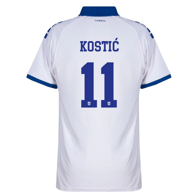 Danxen Hombre Camiseta Serbia Filip Kostić #11 Marino Blanco Rojo 2ª Equipación 26-28 La Camisa México