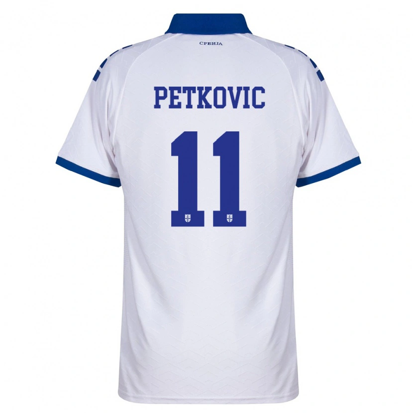Danxen Hombre Camiseta Serbia Mihajlo Petkovic #11 Marino Blanco Rojo 2ª Equipación 26-28 La Camisa México