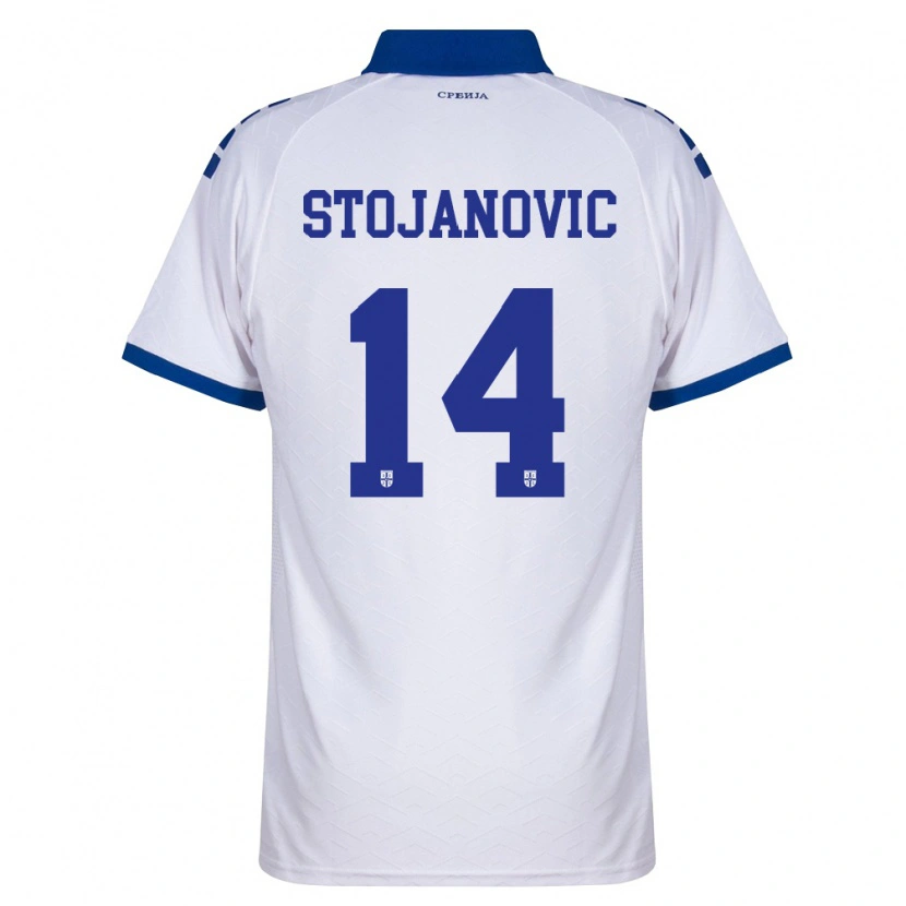Danxen Hombre Camiseta Serbia Matija Stojanovic #14 Marino Blanco Rojo 2ª Equipación 26-28 La Camisa México