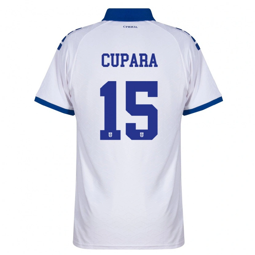 Danxen Hombre Camiseta Serbia Dusan Cupara #15 Marino Blanco Rojo 2ª Equipación 26-28 La Camisa México