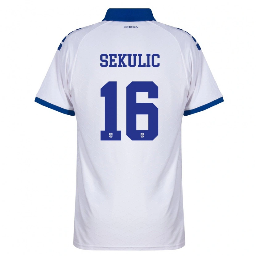 Danxen Hombre Camiseta Serbia Vid Sekulic #16 Marino Blanco Rojo 2ª Equipación 26-28 La Camisa México