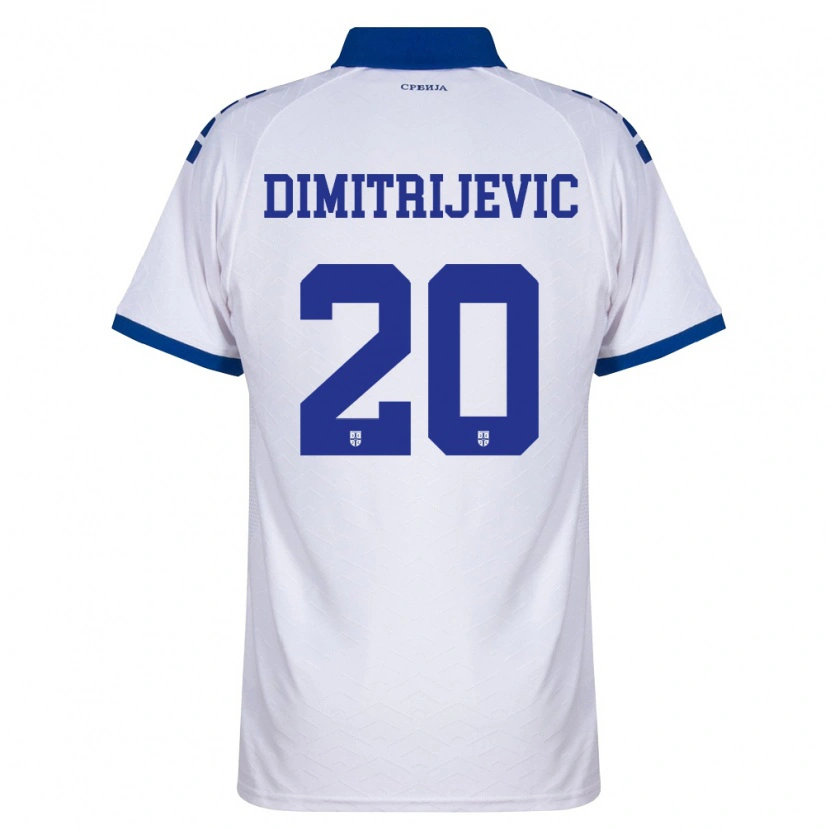 Danxen Hombre Camiseta Serbia Vojin Dimitrijevic #20 Marino Blanco Rojo 2ª Equipación 26-28 La Camisa México