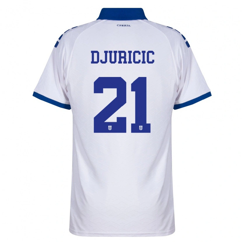 Danxen Hombre Camiseta Serbia Filip Djuricic #21 Marino Blanco Rojo 2ª Equipación 26-28 La Camisa México